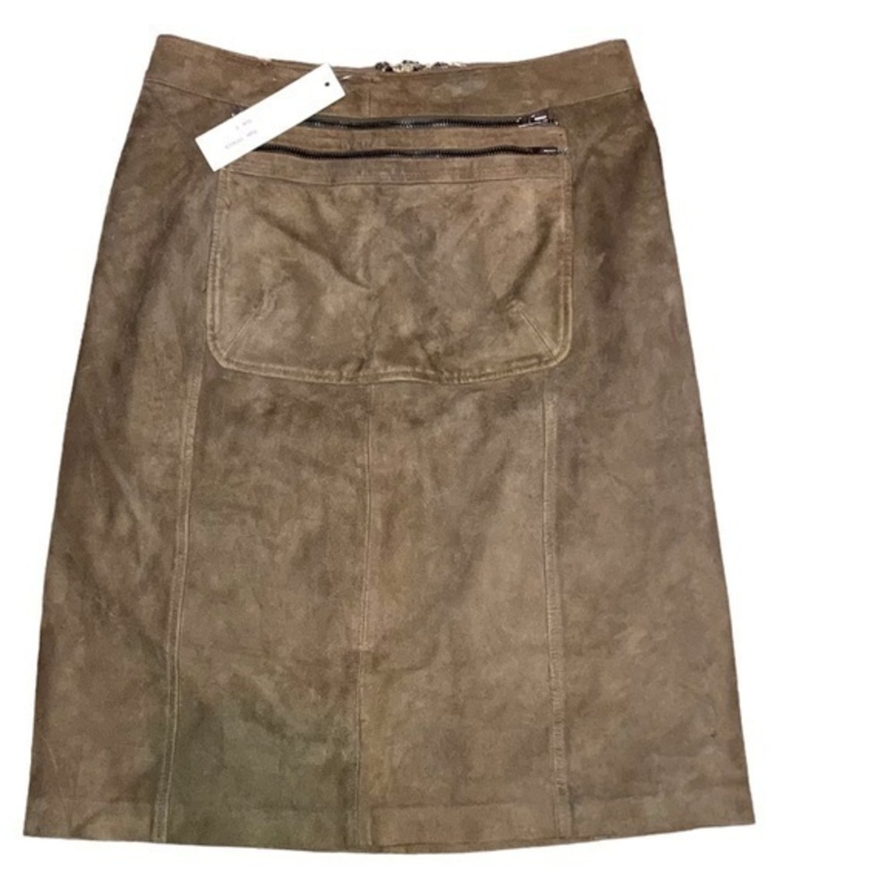 Elements by vakko suede leather skirt nwt